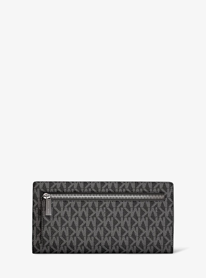 Carson Large Signature Logo Wallet in BLACK | Michael Kors