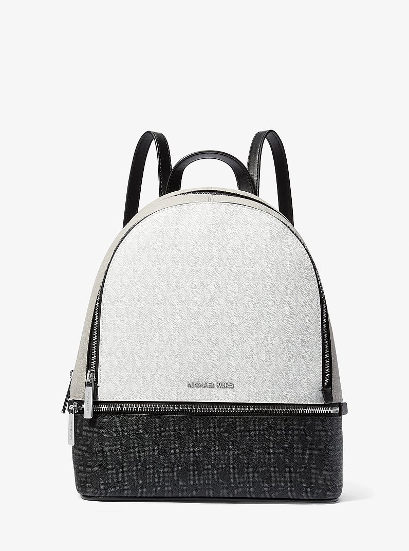 Mochila Rhea mediana de bloques de color con logotipo de la marca in BLANCO INTENSO MULTICOLOR | Michael Kors