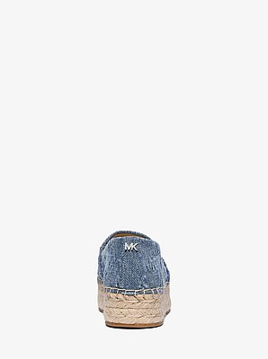 Plateau-Espadrille Lynn aus Denim mit Logopr&auml;gung