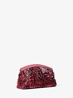 Athena Small Metallic Sequin Embellished Convertible Clutch