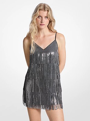 Studded Fringe Slip Dress