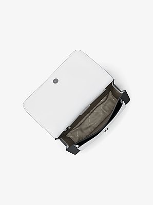 Schultertasche Claire Large aus gekrispeltem Leder in Blockfarben