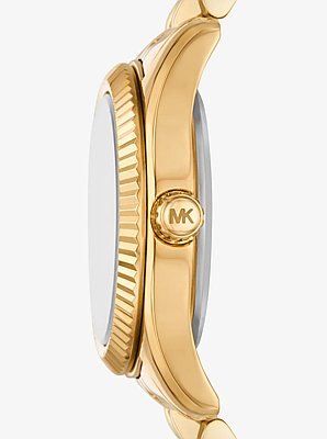 Petite Lexington Pav&eacute; Gold-Tone Watch