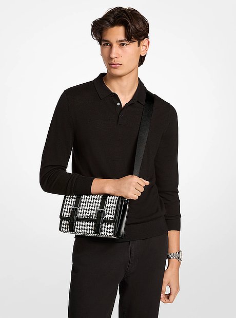 Sac &agrave; bandouli&egrave;re mallette Cooper &agrave; motif pied-de-poule