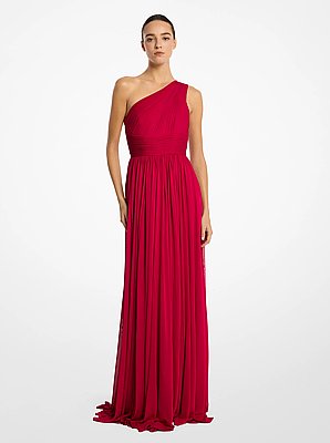 Chiffon Jersey One-Shoulder Gown