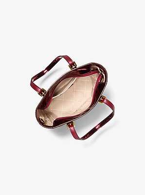 Jet Set Extra-Small Metallic Logo Debossed Convertible Tote Bag