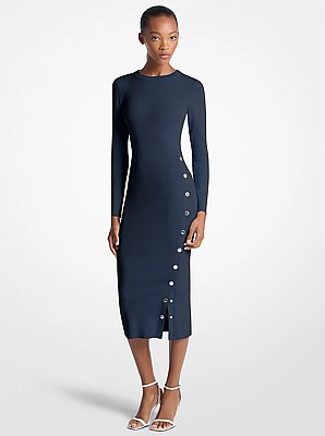 Viscose Blend Snap Dress