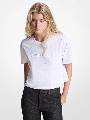 Logo Studded Cotton Jersey T-Shirt