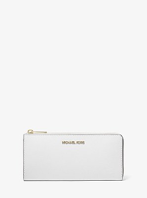 Cartera Jet Set Travel grande de piel saffiano con media cremallera