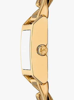 Set de regalo de reloj Georgie tama&ntilde;o micro en tono dorado y joyer&iacute;a