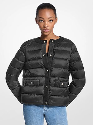 Komprimierbare Daunenjacke aus abgestepptem Nylon