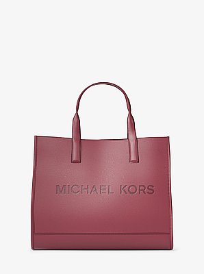 Cooper Logo Embossed Pebbled Leather Tote Bag image number 0