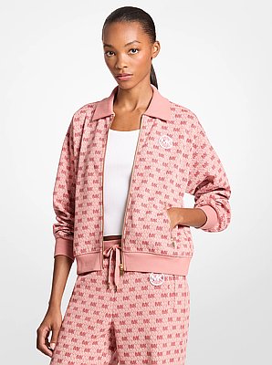 Veste en m&eacute;lange de coton &agrave; fermeture &eacute;clair &agrave; logo