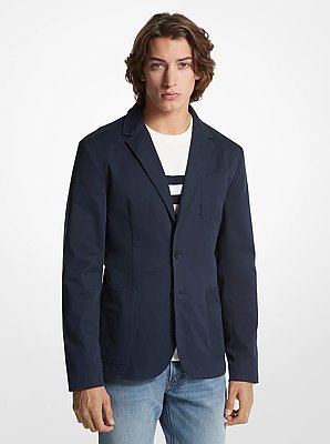 Blazer de sarga de algod&oacute;n el&aacute;stico