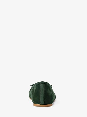 Savannah Logo Debossed Velvet Ballet Flat