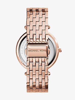 Reloj Darci en tono dorado rosa con pav&eacute;