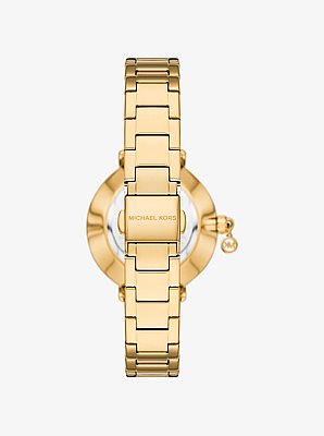 Mini Pyper Pav&eacute; Gold-Tone Watch