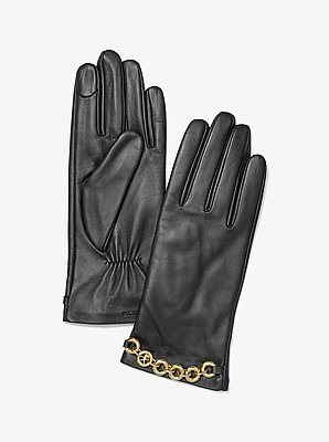 Embellished Leather Gloves