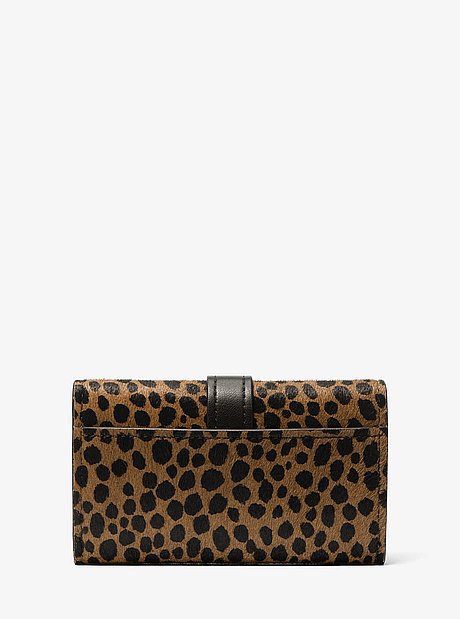 Nolita Medium Cheetah Print Calf Hair Tri-Fold Wallet