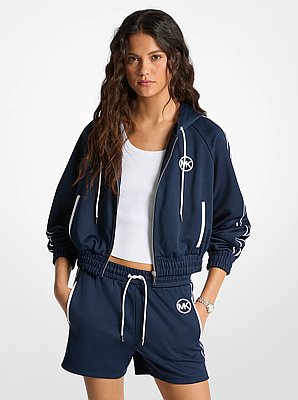 Piqu&eacute; Contrast Zip-Up Track Jacket