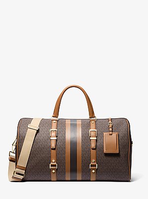 Bedford Travel Extra-Large Signature Logo Stripe Weekender Bag