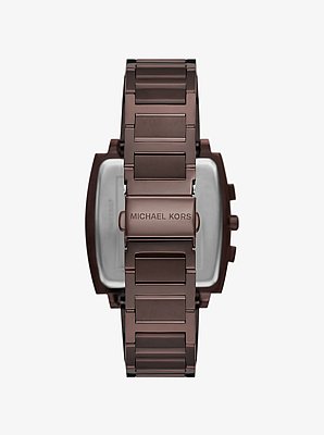 Reloj Rhys oversize en tono marr&oacute;n