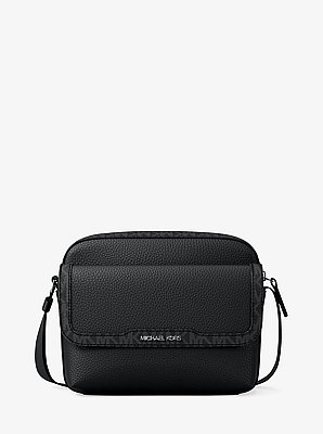 Cooper Medium Pebbled Leather and Signature Logo Camera Crossbody Bag