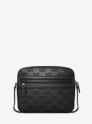Jet Set Logo Embossed Leather Crossbody Bag