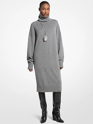 Vestido de cuello alto de cachemira