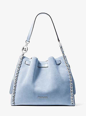 Mina Large Suede Chain Shoulder Bag