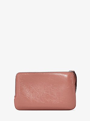 Petite pochette-bracelet Jet Set travel m&eacute;tallis&eacute;e et craquel&eacute;e