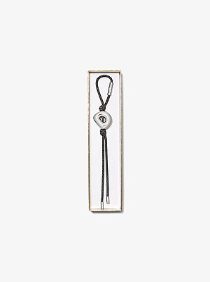 Initial Silver-Tone and Speckled Cord Bag Charm
