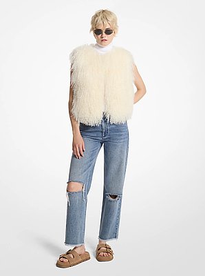 Shearling Cropped Vest