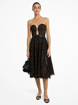 Corded Floral Lace Bustier Dress
