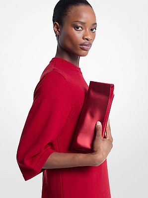 Isabella Satin Foldover Clutch