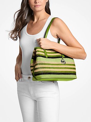 Bolso tote Avalon mediano tejido a rayas
