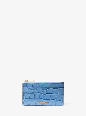 Jet Set Small Crocodile Embossed Leather Card Case