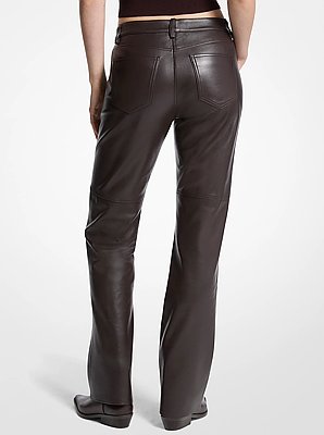 Pantaloni in pelle a gamba dritta