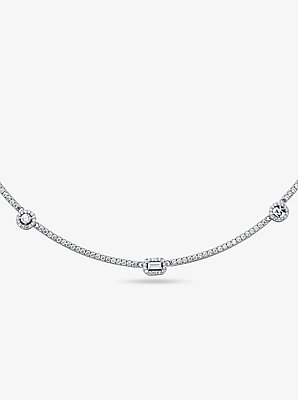 Collar de plata esterlina enchapado en metal precioso con incrustaciones