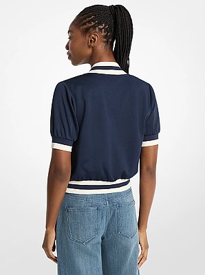 Chaqueta deportiva de manga corta y corte corto de piqu&eacute;