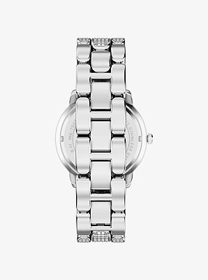 Montre Phoebe argent&eacute;e &agrave; pierres pav&eacute;es