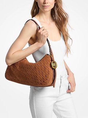 Nolita Medium Hand-Woven Suede Shoulder Bag