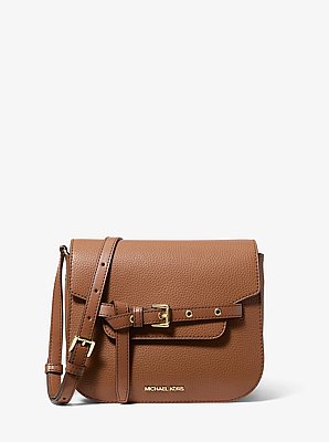 Emilia Small Pebbled Leather Saddle Crossbody Bag