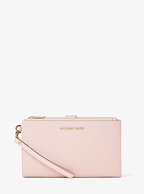 Jet Set Large Leather Smartphone Wristlet Wallet