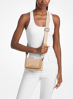 Petit sac &agrave; bandouli&egrave;re tiss&eacute; pour t&eacute;l&eacute;phone intelligent Jet Set &agrave; logo Signature