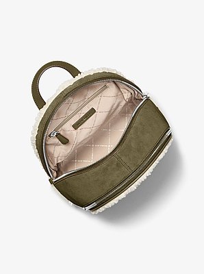 Rhea Medium Suede and Faux Shearling Backpack