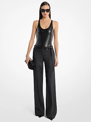 Camilla Wool Denim Wide-Leg Trousers