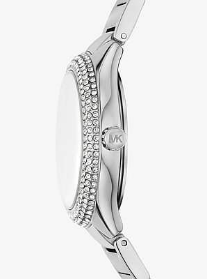 Mini Sylvia Pav&eacute; Silver-Tone Watch and Bracelet Gift Set