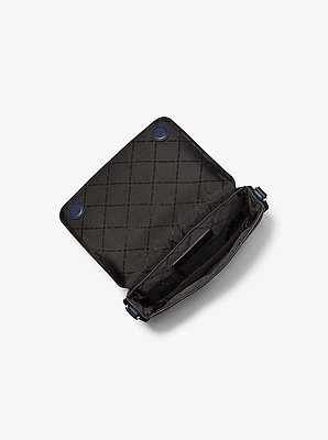 Umh&auml;ngetasche Edison Mini aus quer genarbtem Leder mit T&auml;schchen