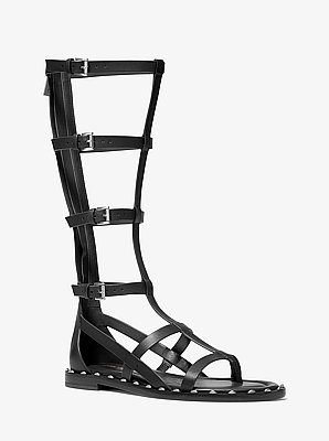 Noa Studded Leather Gladiator Sandal in BLACK | Michael Kors image number 0